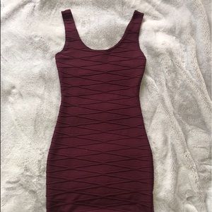 Burgundy body con dress